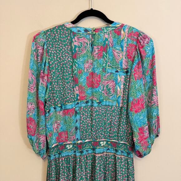 Vintage Susan Freis Floral Maxi Dress Small - Picture 4 of 8